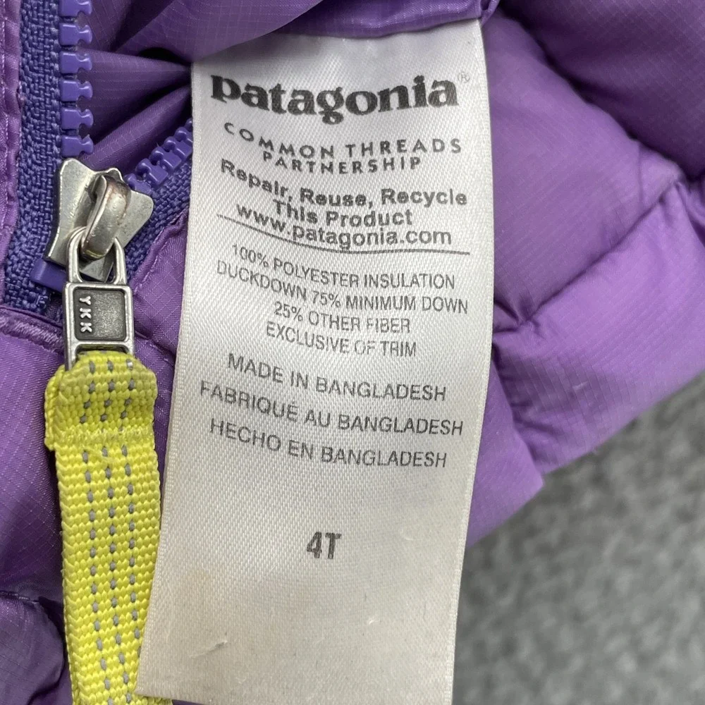 Patagonia Goose Down Puffer Jacket Kids 4T Reversible Winter Outdoor Camp Hiking